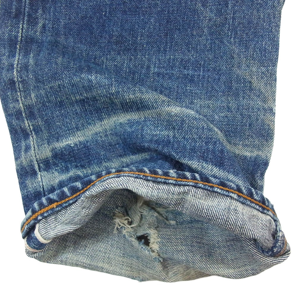 Levi's リーバイス 日本製復刻 ボタン裏J09 502-XX セルビッチ ヴィンテージ加工 デニム パンツ インディゴブルー系 33【中古】