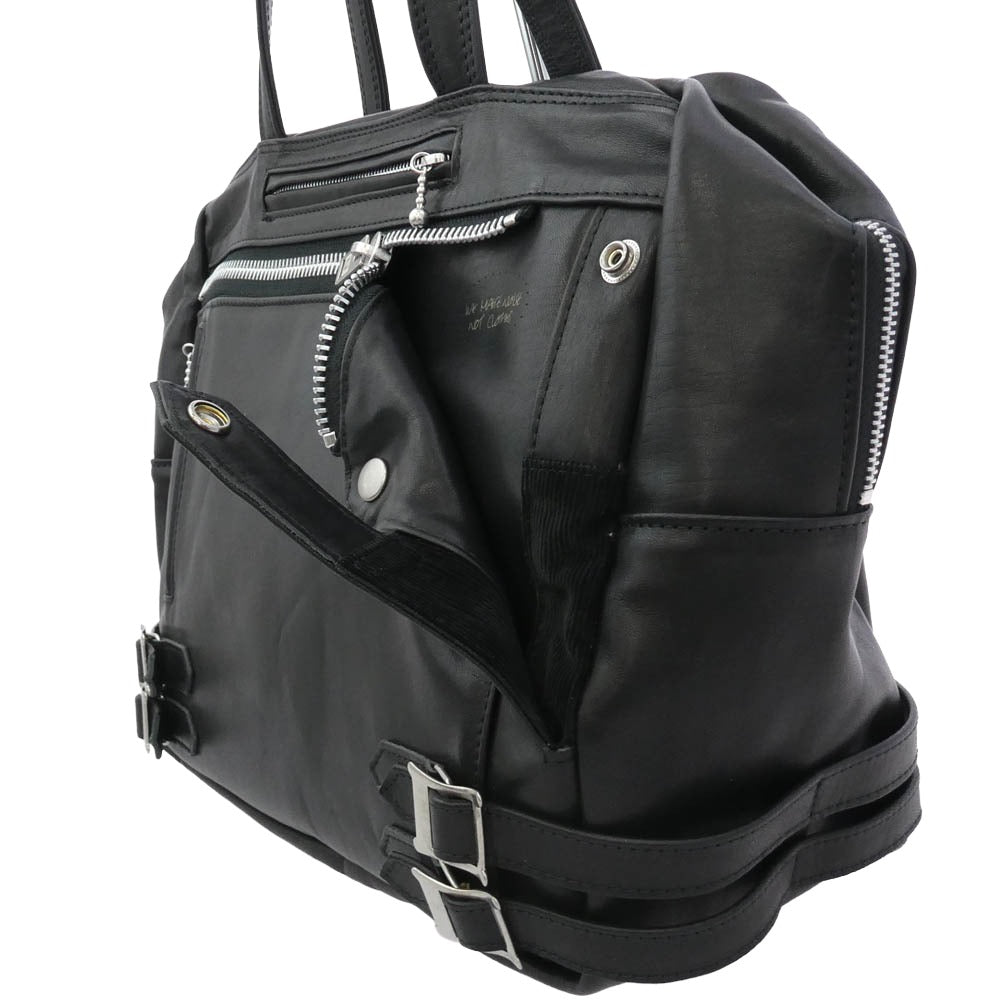 UNDERCOVER アンダーカバー LEATHER RIDERS BAG レザーライダース ハンド バッグ ブラック系【中古】
