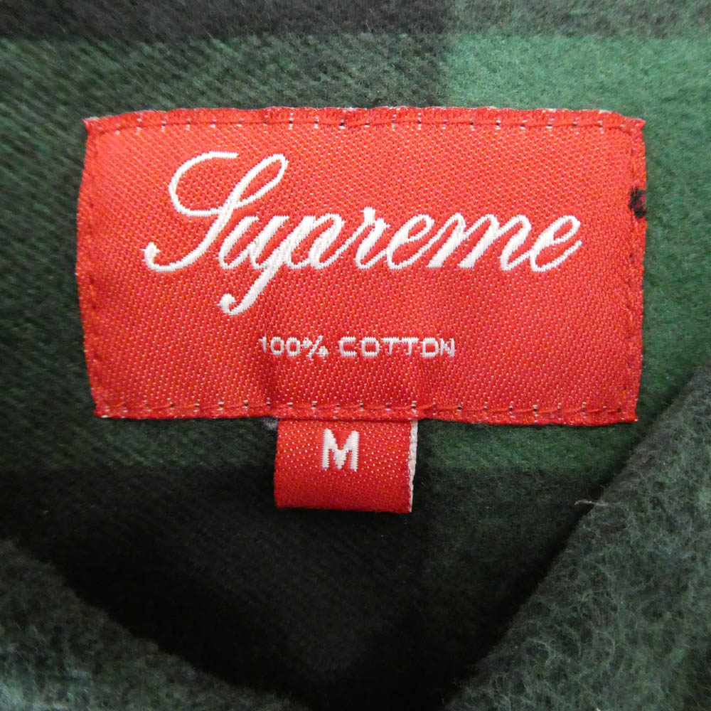 Supreme シュプリーム 12AW Buffalo Check Shirt バッファロー ブロックチェック ボタンダウン 長袖 シャツ グリーン系 M【中古】