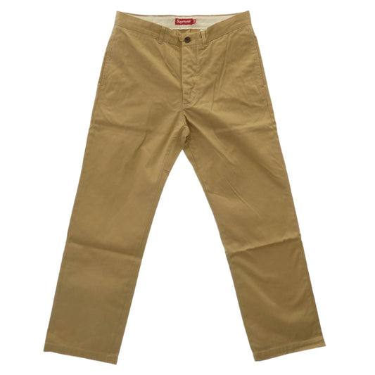 Supreme シュプリーム 09SS Chino Pants ボタンフライ チノ ワーク ロング パンツ ベージュ系 32【中古】