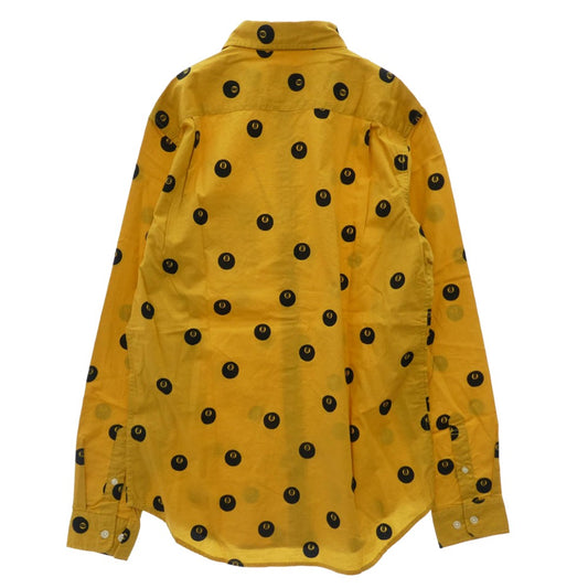 Supreme シュプリーム 12AW 8-Ball Shirt エイトボール 総柄 ボタンダウン 長袖 シャツ イエロー系 M【中古】