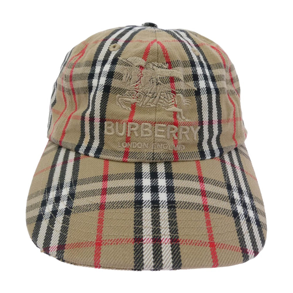 Supreme シュプリーム 22SS × Burberry Denim 6 Panel バーバリー デニム シックス パネル キャップ ノバチェック 帽子 ベージュ系 マルチカラー系【中古】