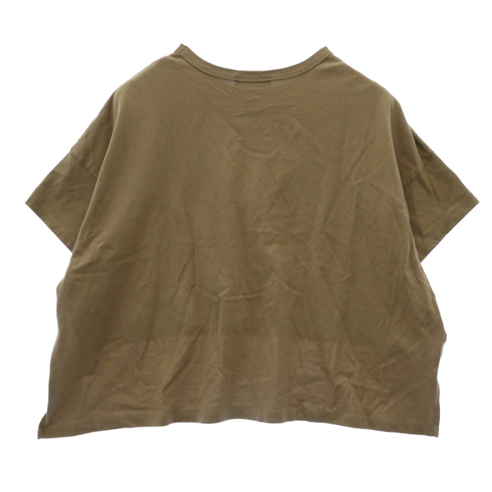 UNDERCOVER アンダーカバー UC1D8805-2 目隠しベア フロントショート丈 プリント コットン ワイド Tシャツ カーキ系 2【中古】