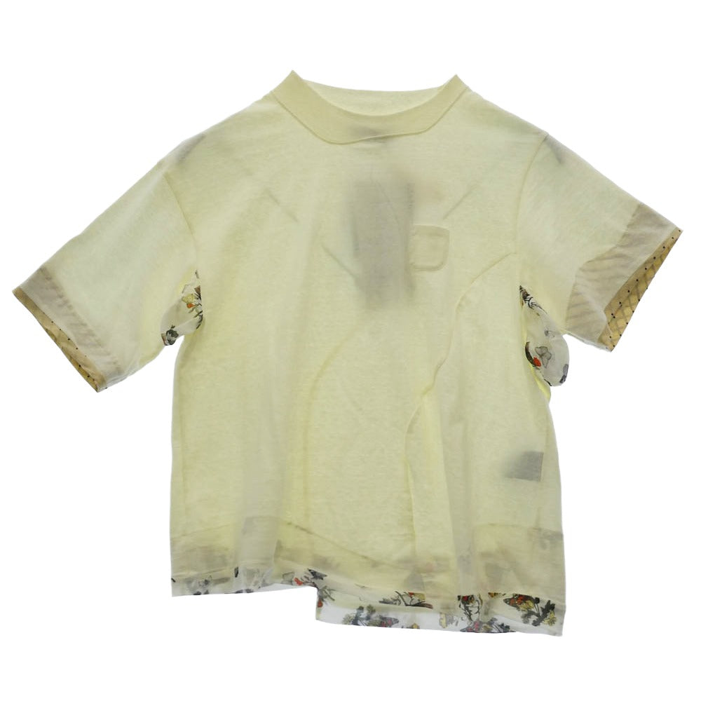 UNDERCOVER アンダーカバー UC2E1803 フロントパッチポケット アシンメトリー Tシャツ イエロー系 2【中古】