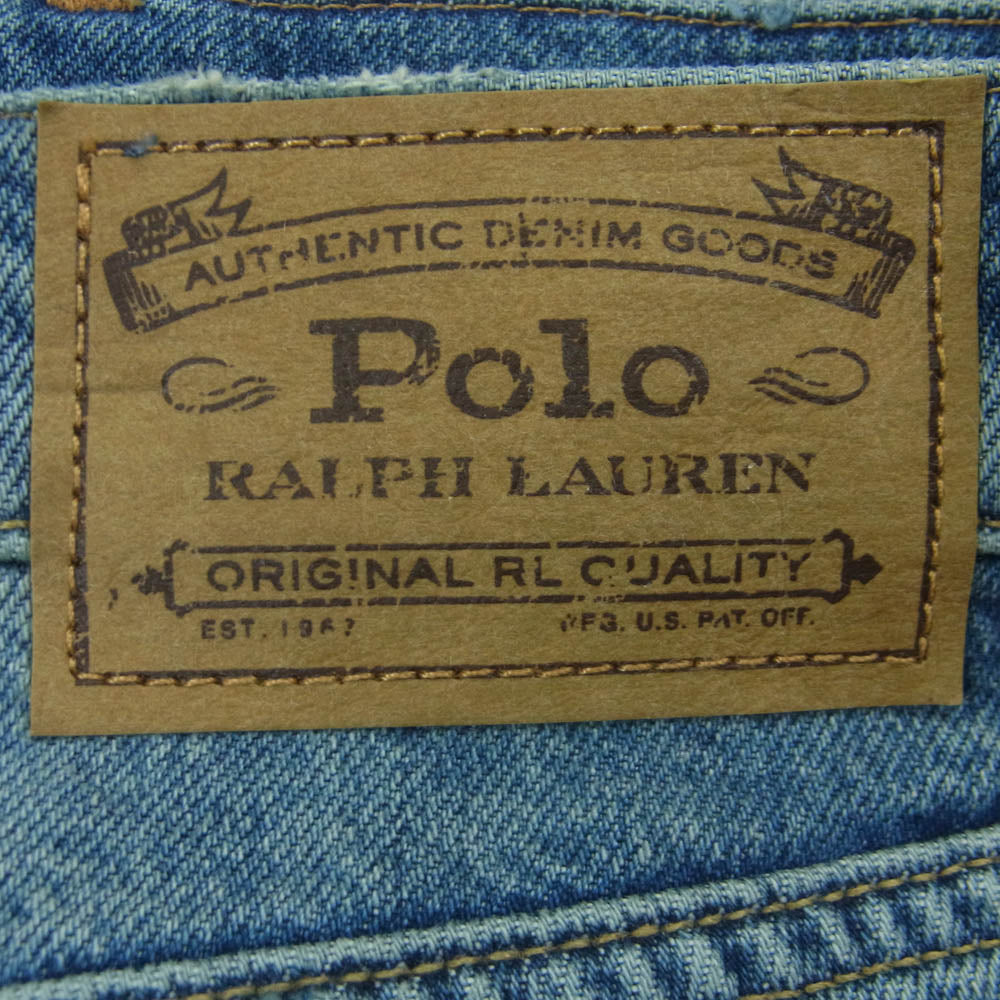 POLO RALPH LAUREN ポロ・ラルフローレン ダメージ リメイク リペア パッチワーク デニム パンツ インディゴブルー系 31【中古】