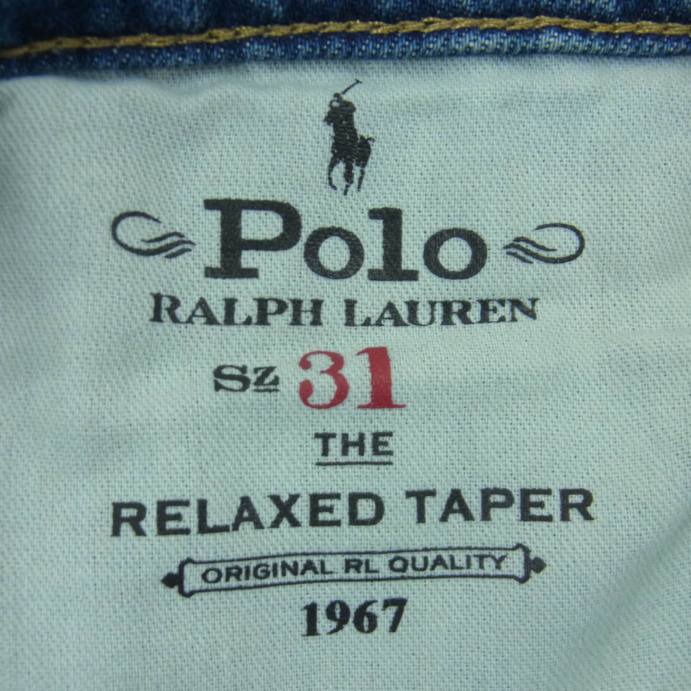 POLO RALPH LAUREN ポロ・ラルフローレン ダメージ リメイク リペア パッチワーク デニム パンツ インディゴブルー系 31【中古】