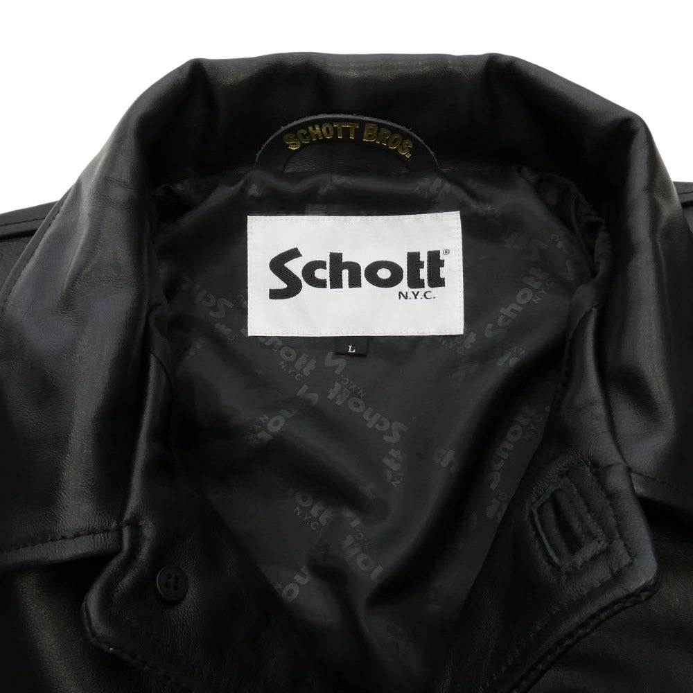 schott ショット 782-6150007 レザー ジャケット カーコート ブラック系 L【中古】