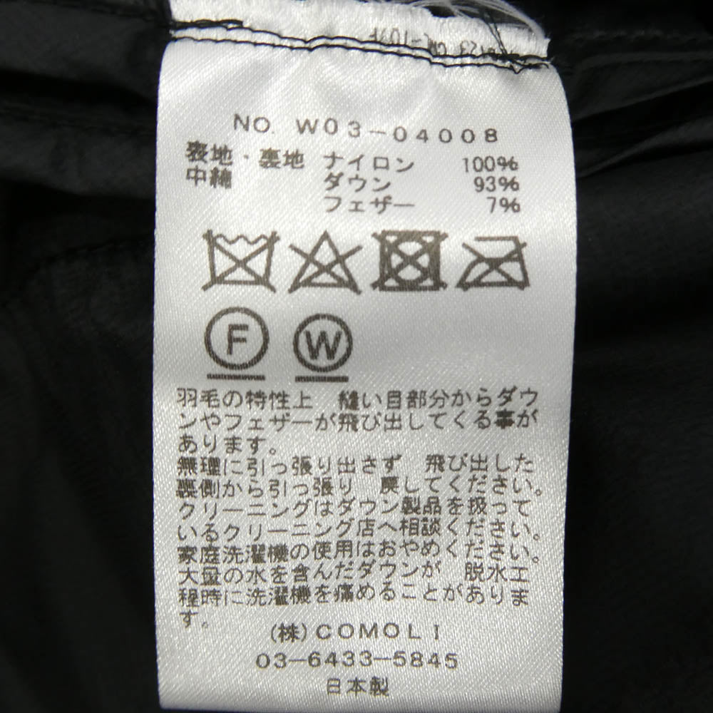 COMOLI コモリ W03-04008 DOWN JACKET ダウン ジャケット ブラック系 3【中古】