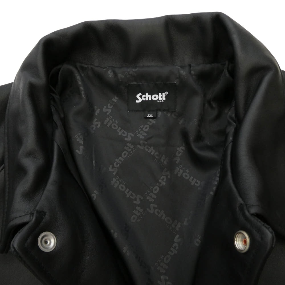 schott ショット 782-3950081 SHEEP COACH JACKET シープレザー コーチ ジャケット ブラック系 2XL【中古】