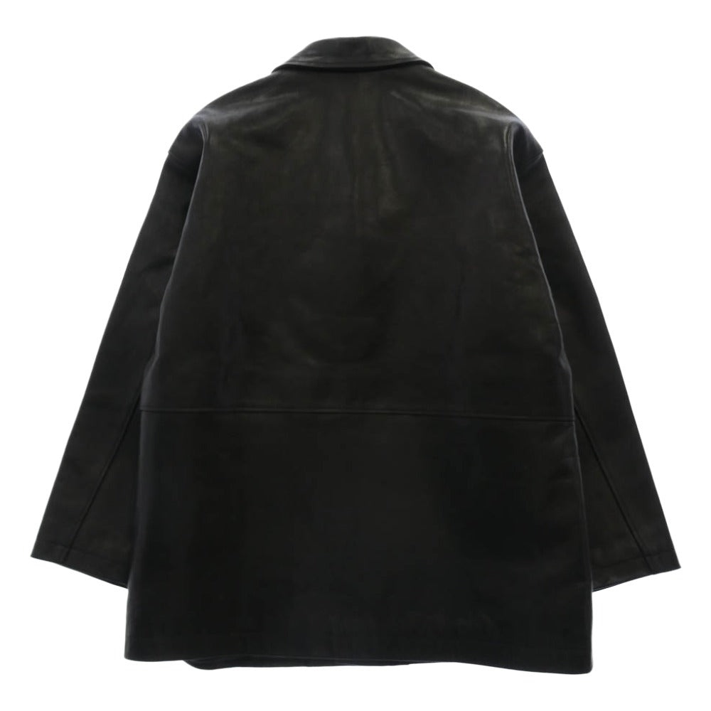 タイムイズオン T230-L980 DAPPER LEATHER COAT ダッパー カウレザー カーコート ジャケット ブラック系 2【中古】