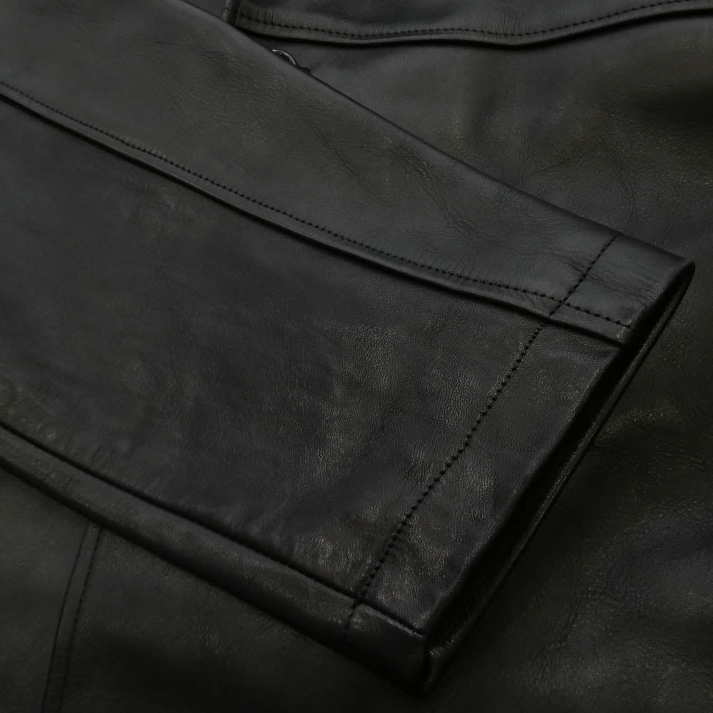 タイムイズオン T230-L980 DAPPER LEATHER COAT ダッパー カウレザー カーコート ジャケット ブラック系 2【中古】