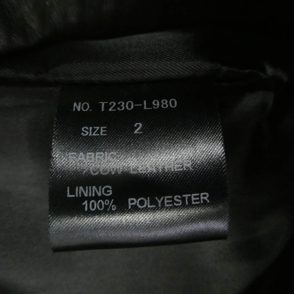 タイムイズオン T230-L980 DAPPER LEATHER COAT ダッパー カウレザー カーコート ジャケット ブラック系 2【中古】