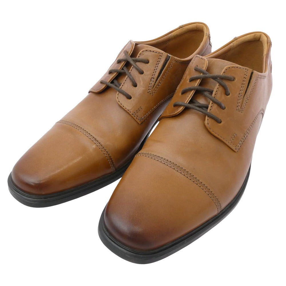 Clarks クラークス Tilden Cap Dark Tan Leather ティルデン キャップ 革靴 ビジネス シューズ ブラウン系 ブラック系 41.5【美品】【中古】