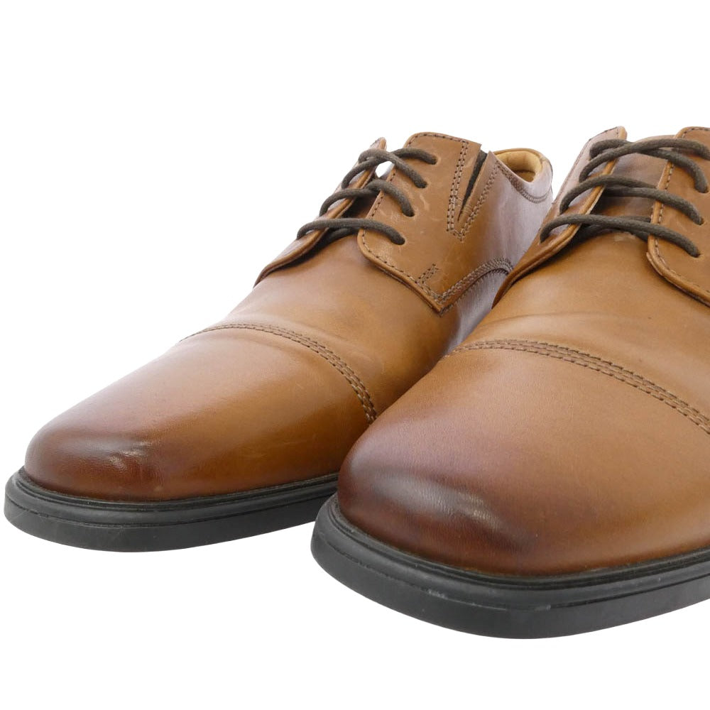 Clarks クラークス Tilden Cap Dark Tan Leather ティルデン キャップ 革靴 ビジネス シューズ ブラウン系 ブラック系 41.5【美品】【中古】