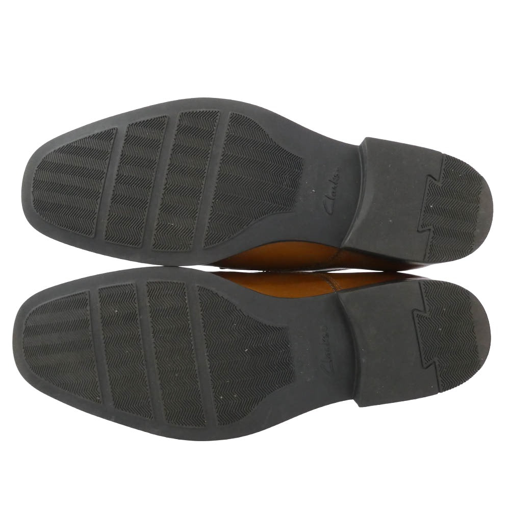 Clarks クラークス Tilden Cap Dark Tan Leather ティルデン キャップ 革靴 ビジネス シューズ ブラウン系 ブラック系 41.5【美品】【中古】