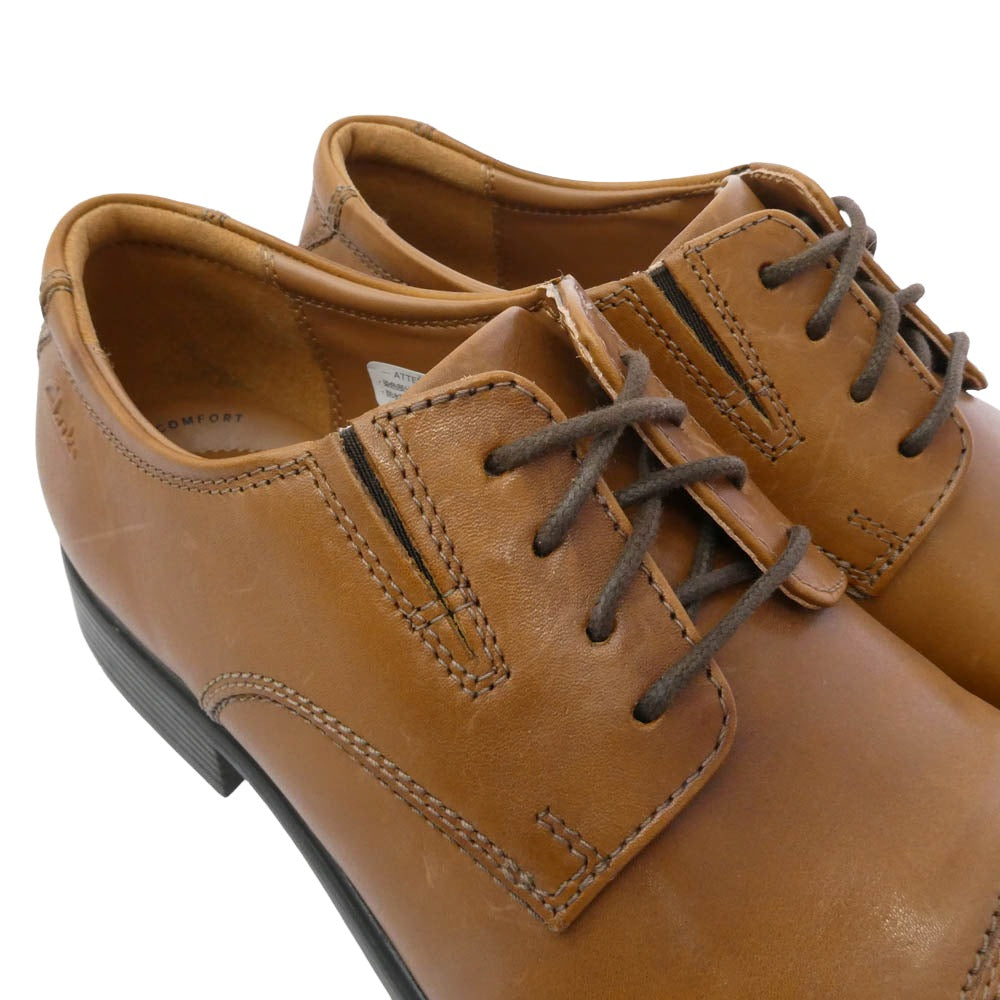 Clarks クラークス Tilden Cap Dark Tan Leather ティルデン キャップ 革靴 ビジネス シューズ ブラウン系 ブラック系 41.5【美品】【中古】