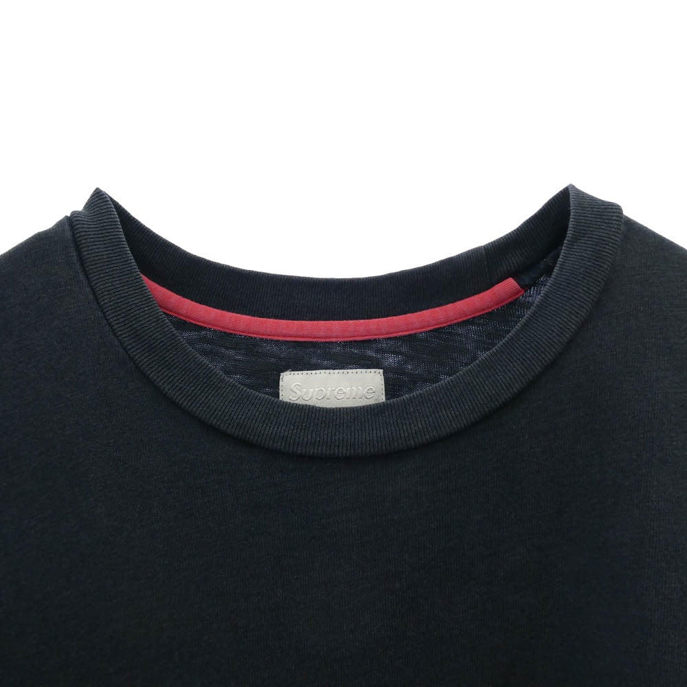 Supreme シュプリーム 14AW Arena Top Tee L/S アリーナトップ 長袖 カットソー バック FTP ロゴ ヘビーウェイト スラブコットン フェード　 ネイビー系 L【中古】