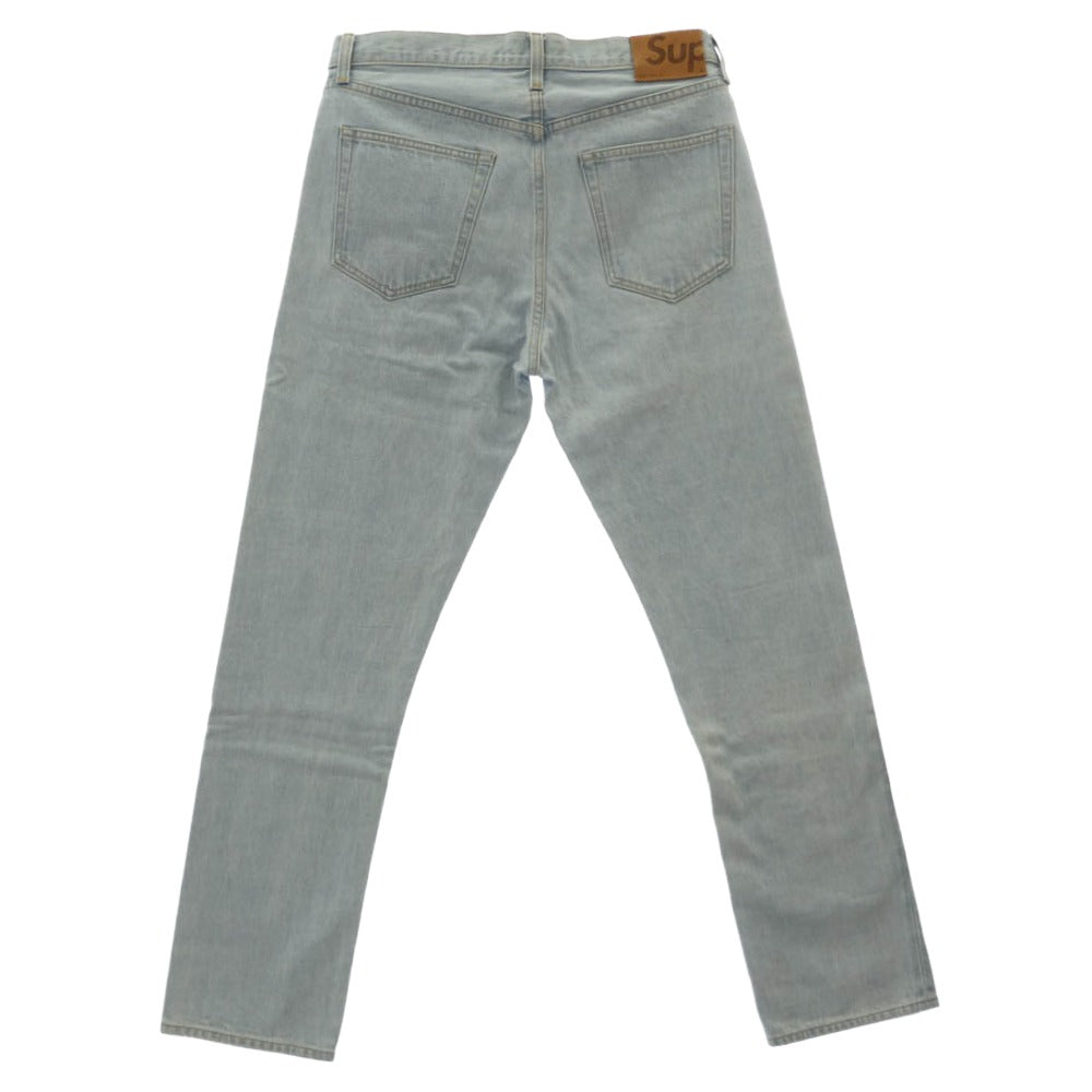 Supreme シュプリーム 19SS stone washed slim jean slim ストーン ウォッシュド スリム ジーンズ ウオシュッド インディゴ デニム パンツ ライトブルー系 32【美品】【中古】