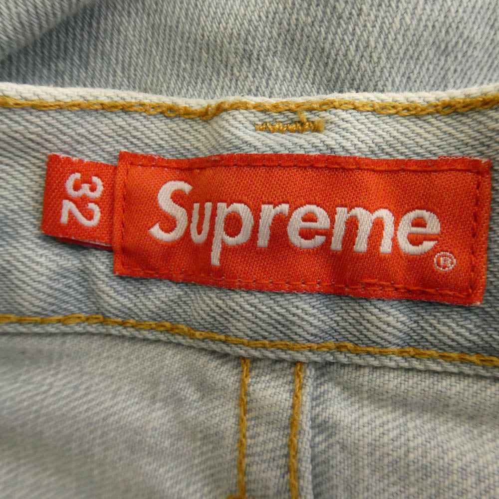 Supreme シュプリーム 19SS stone washed slim jean slim ストーン ウォッシュド スリム ジーンズ ウオシュッド インディゴ デニム パンツ ライトブルー系 32【美品】【中古】