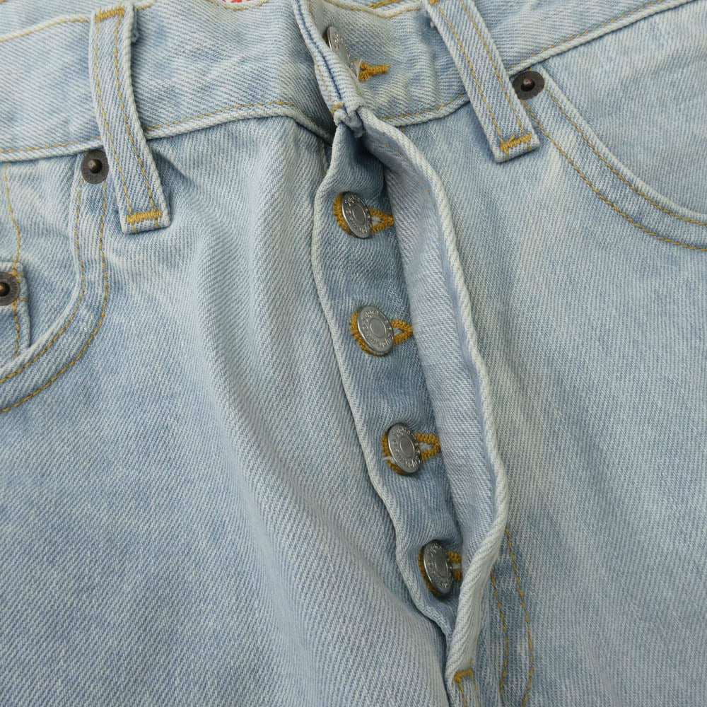 Supreme シュプリーム 19SS stone washed slim jean slim ストーン ウォッシュド スリム ジーンズ ウオシュッド インディゴ デニム パンツ ライトブルー系 32【美品】【中古】