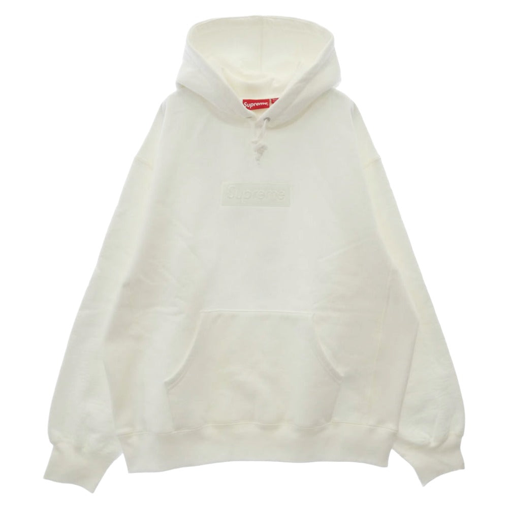 Supreme シュプリーム 23AW Box Logo Hooded Sweatshirt ボックスロゴ フーデッド スウェットシャツ パーカー ホワイト系 L【新古品】【未使用】【中古】