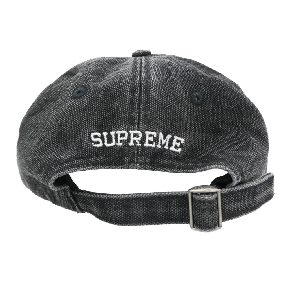 Supreme シュプリーム 25AW Pigment Coated Canvas S Logo 6-Panel ピグメント コーテッド キャンバス Sロゴ 6パネル キャップ 帽子 ブラック系 58【中古】