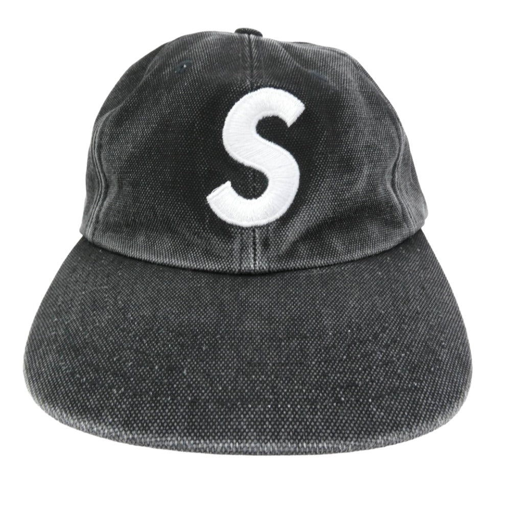 Supreme シュプリーム 25AW Pigment Coated Canvas S Logo 6-Panel ピグメント コーテッド キャンバス Sロゴ 6パネル キャップ 帽子 ブラック系 58【中古】
