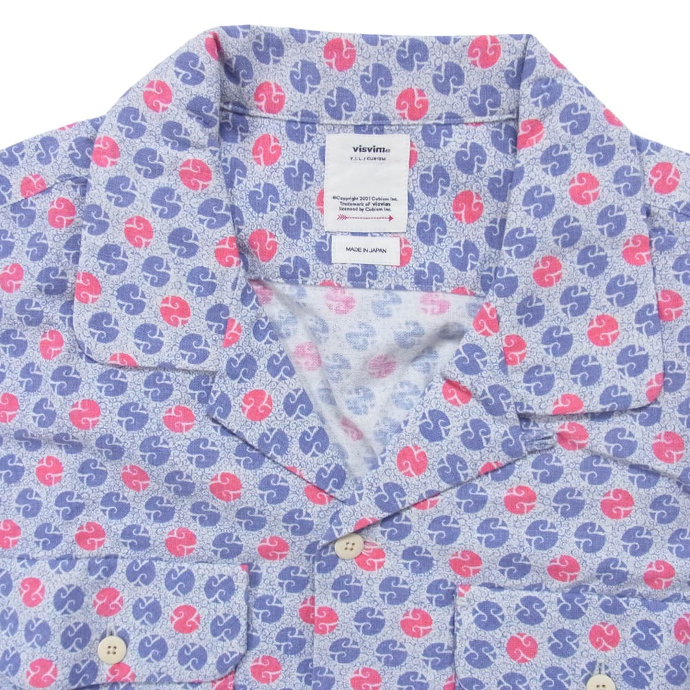 VISVIM ビズビム 23SS 0123105011005 BOOMER KHADI L/S ブーマー カディ 長袖 オープンカラー シャツ パープル系 1【極上美品】【中古】