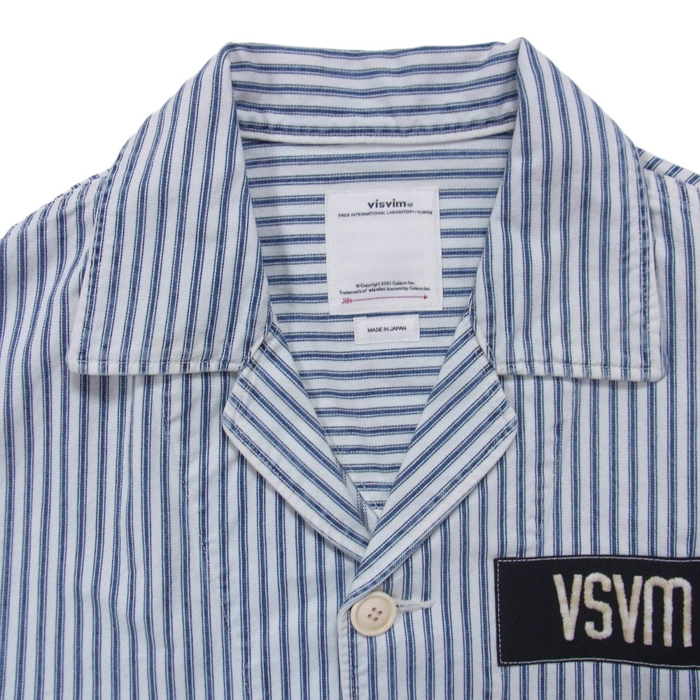 VISVIM ビズビム 23SS 0123105006005 SS COVERALL JACKET ヒッコリー ストライプ カバーオール ジャケット ライトブルー系 1【新古品】【未使用】【中古】