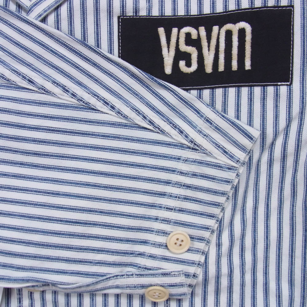 VISVIM ビズビム 23SS 0123105006005 SS COVERALL JACKET ヒッコリー ストライプ カバーオール ジャケット ライトブルー系 1【新古品】【未使用】【中古】