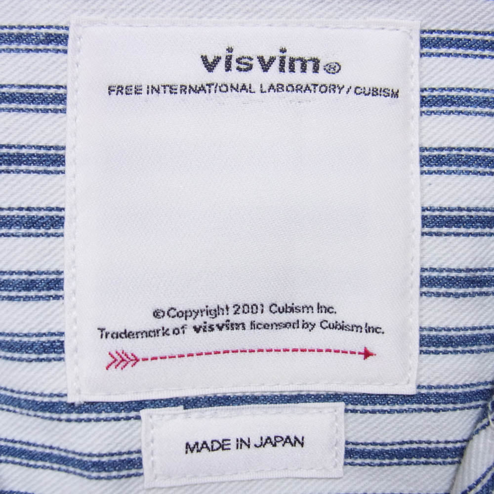 VISVIM ビズビム 23SS 0123105006005 SS COVERALL JACKET ヒッコリー ストライプ カバーオール ジャケット ライトブルー系 1【新古品】【未使用】【中古】
