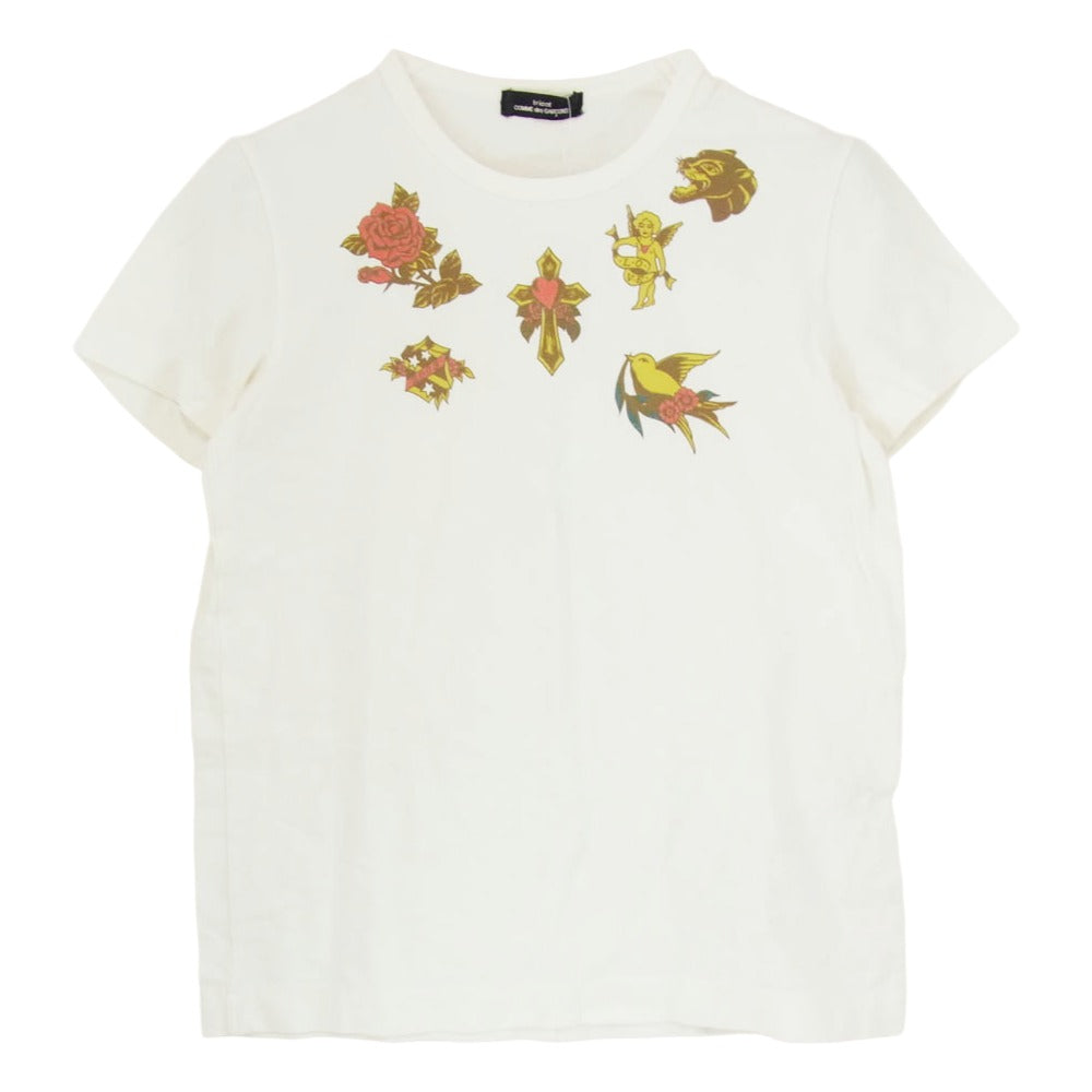 tricot COMME des GARCONS トリココムデギャルソン TI-T061 プリント 半袖 Tシャツ カットソー ホワイト系 サイズ表記無【中古】
