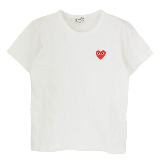 PLAY COMME des GARCONS プレイコムデギャルソン AZ-T001 ハートロゴ 半袖 Tシャツ カットソー ホワイト系 M【中古】