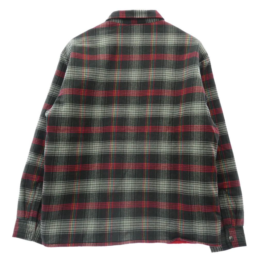Supreme シュプリーム 26SS Quilted Lined Flannel Snap Shirt Black キルテッド ラインド フランネル スナップ シャツ キルティング ジャケット ブラック系 レッド系 マルチカラー系 L【極上美品】【中古】