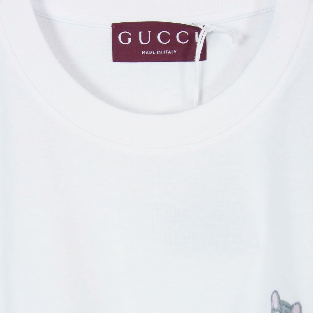 GUCCI グッチ 855021 XJHTN × ヒグチユウコ 日本限定 コットンジャージ― 刺繍 エンブロイダリー 半袖 Tシャツ カットソー ホワイト系 S【極上美品】【中古】