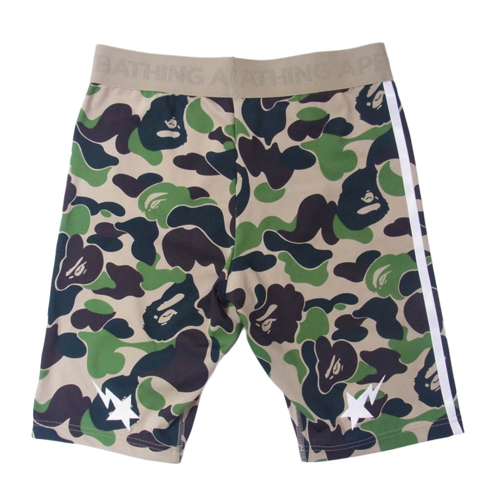 A BATHING APE アベイシングエイプ KB2206 FB タイツ ショーツ ハーフ パンツ カーキ系 S【中古】