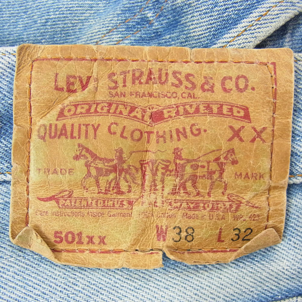Levi's リーバイス USA製 90s ボタン裏552 501XX ボタンフライ W38 L32 インディゴブルー系 38【中古】