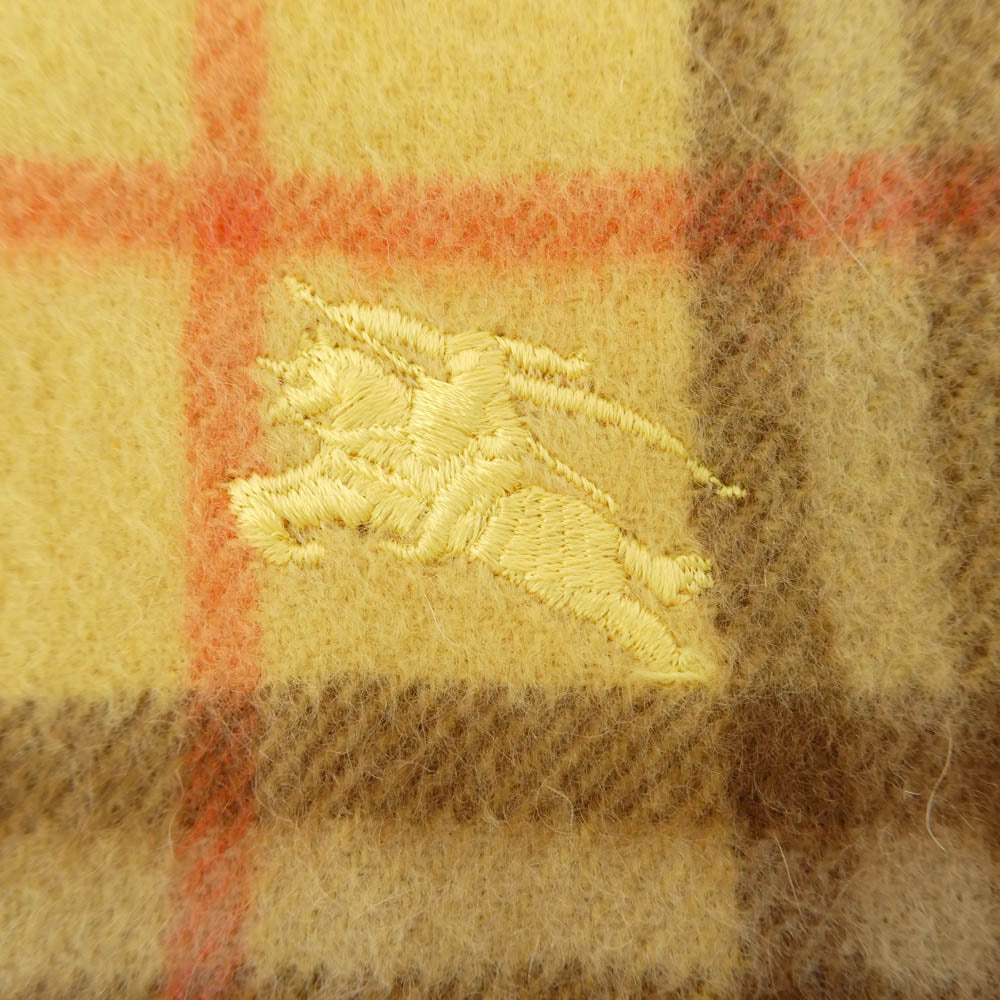 BURBERRY バーバリー BURBERRYS cashmere カシミア チェック マフラー イエロー系 ブラウン系【中古】