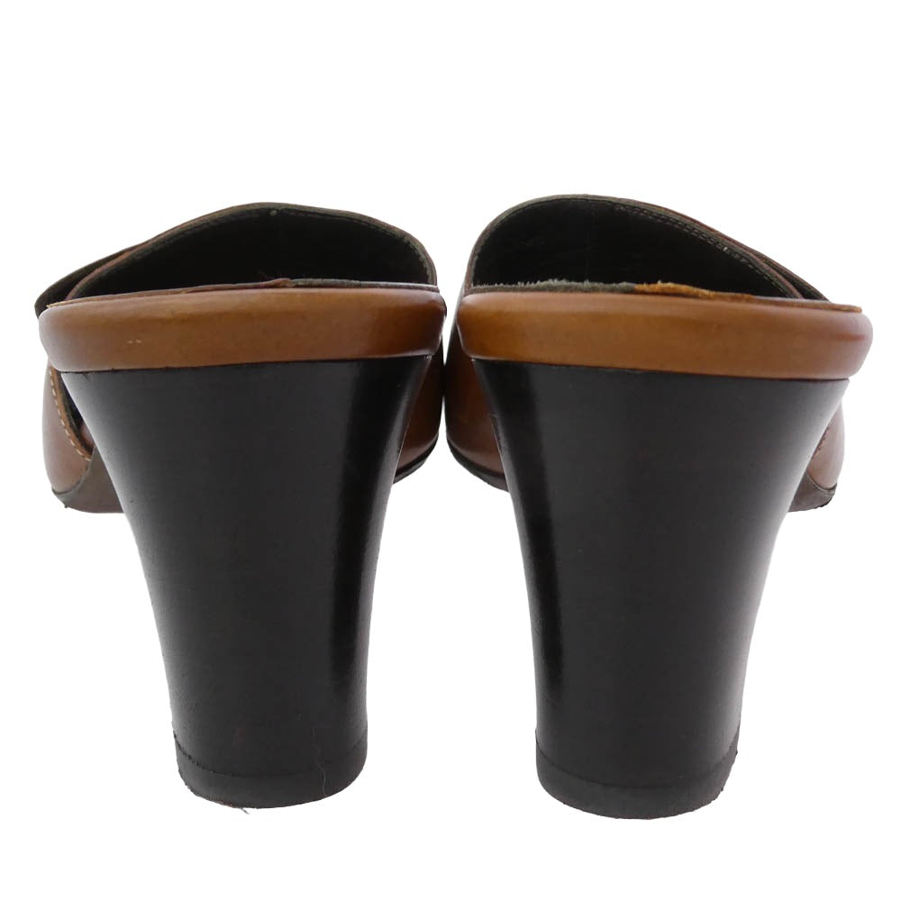 BALLY バリー レザー ヒール サンダル ブラウン系 EU35【中古】