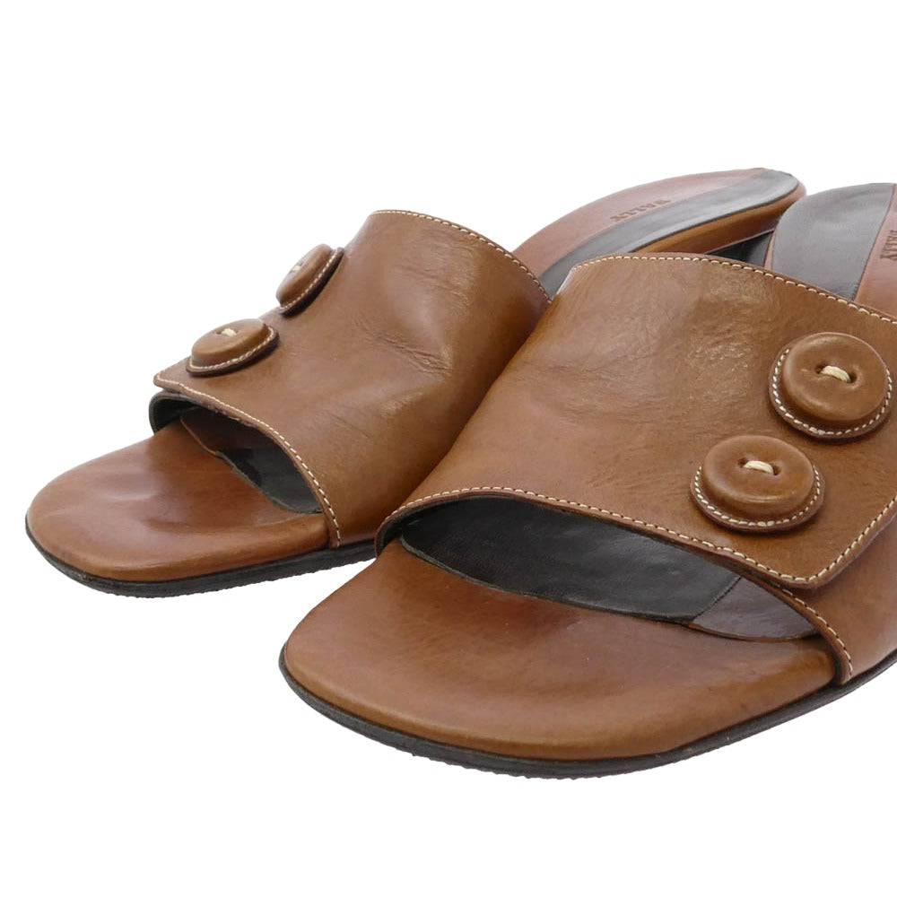 BALLY バリー レザー ヒール サンダル ブラウン系 EU35【中古】