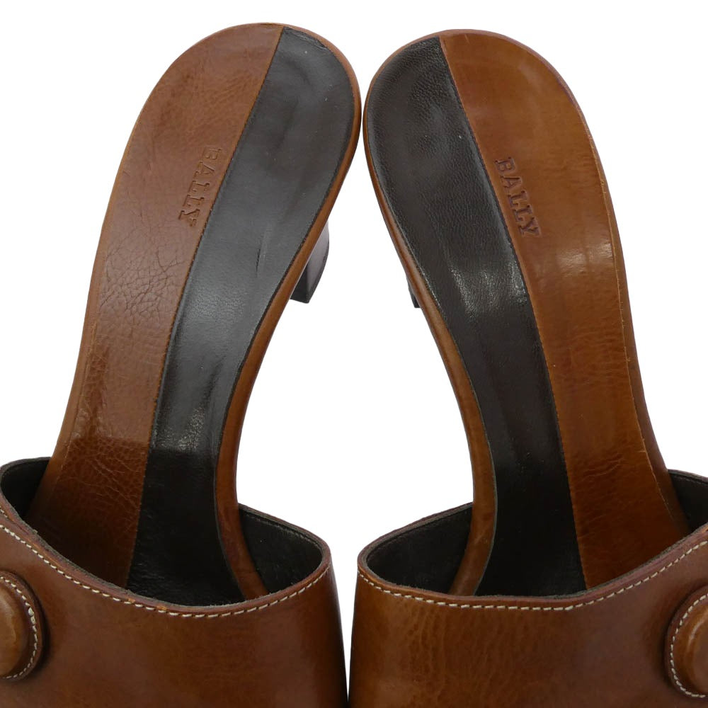 BALLY バリー レザー ヒール サンダル ブラウン系 EU35【中古】