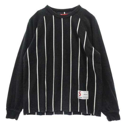 Supreme シュプリーム 24AW Stripe Raglan L/S Top ストライプ ラグラン ロングスリーブ トップ 長袖 カットソー ブラック系 M【中古】