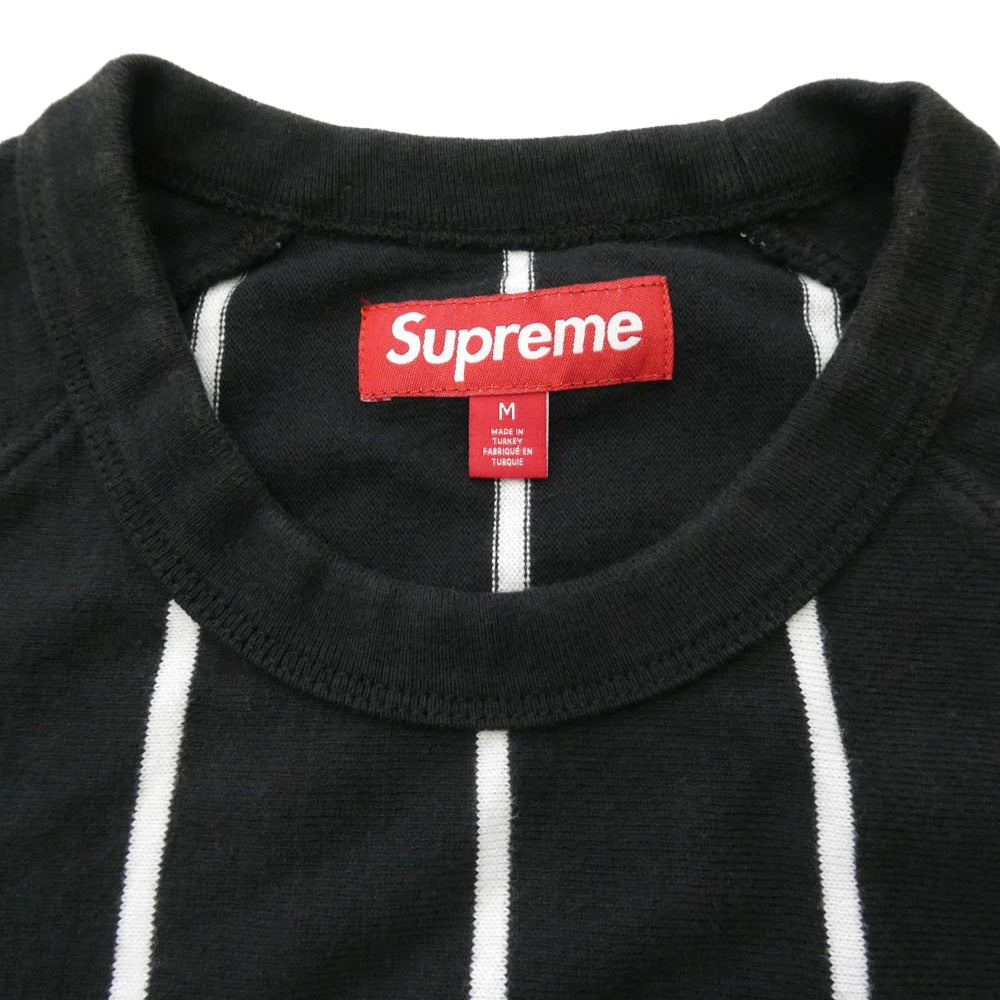 Supreme シュプリーム 24AW Stripe Raglan L/S Top ストライプ ラグラン ロングスリーブ トップ 長袖 カットソー ブラック系 M【中古】