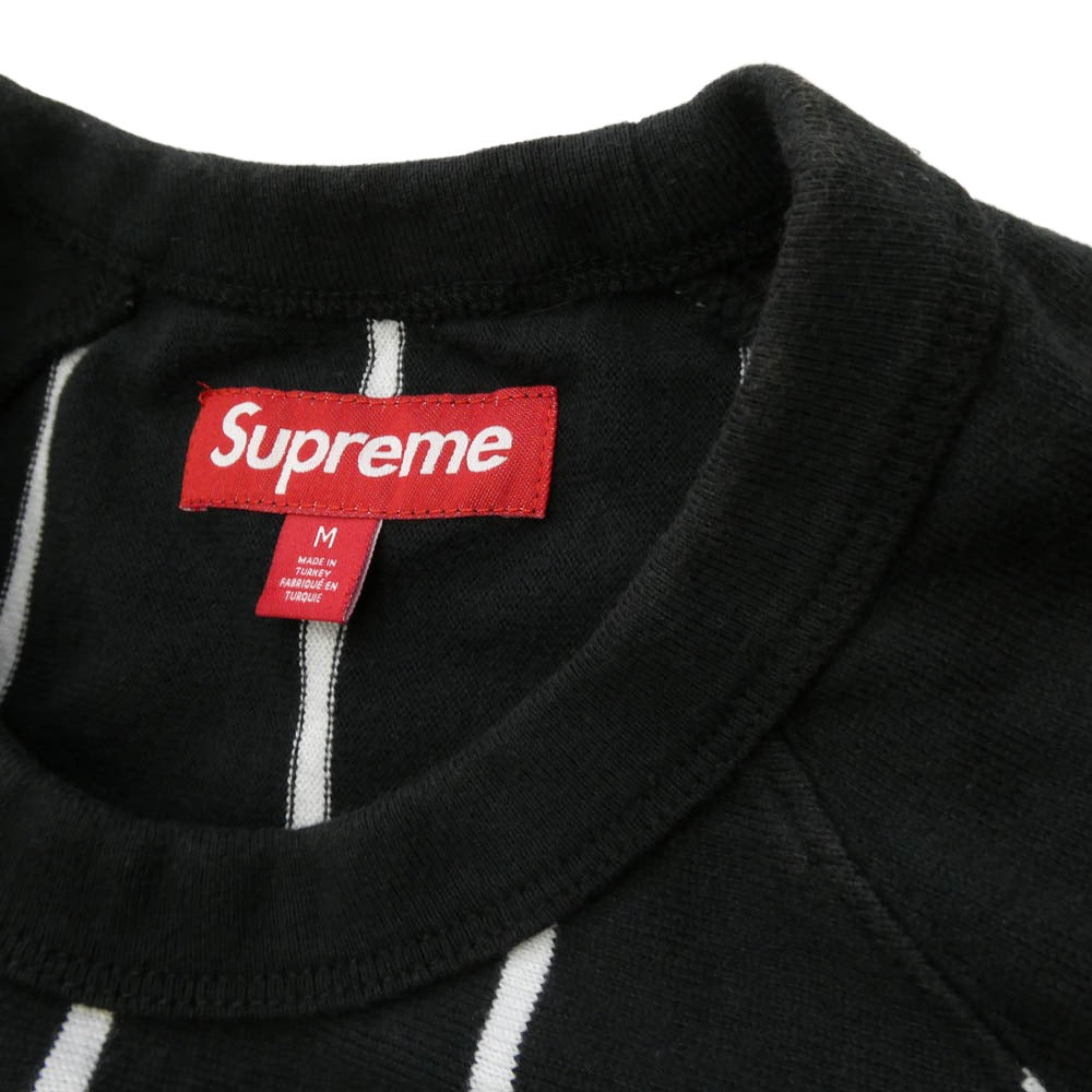 Supreme シュプリーム 24AW Stripe Raglan L/S Top ストライプ ラグラン ロングスリーブ トップ 長袖 カットソー ブラック系 M【中古】