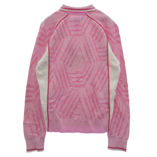 PALACE パレス 26SS Viola Knit ヴィオラ 長袖 ポロ ニット ピンク系 ホワイト系 M【中古】