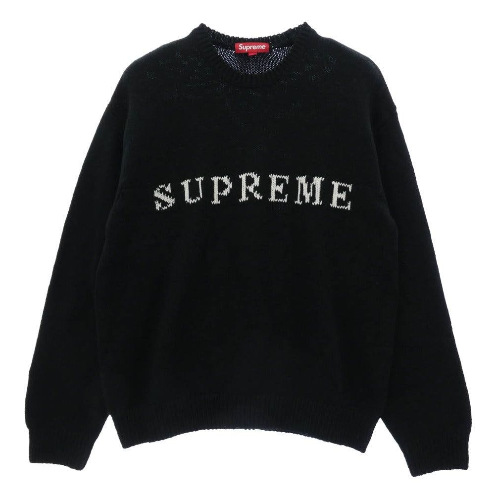 Supreme シュプリーム 25SS Contrast Logo Sweater コントラスト ロゴ セーター ニット ブラック系 M【中古】