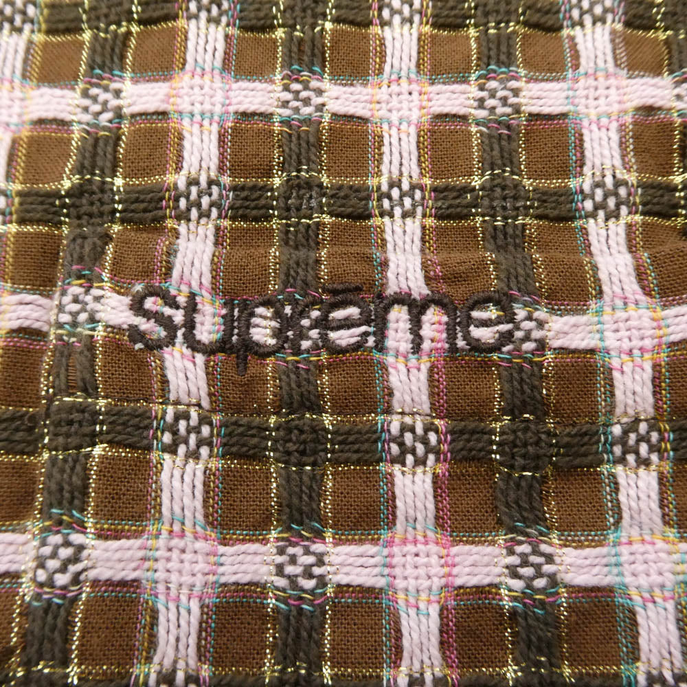 Supreme シュプリーム 25AW Metallic Plaid Zip Up Shirt メタリック プレイド ジップアップ シャツ ジャケット ブラウン系 ピンク系 マルチカラー系 M【美品】【中古】