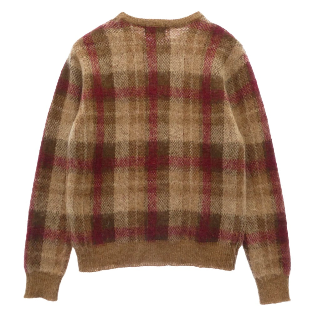 PENDLETON ペンドルトン モヘヤ混 ウール チェック ニット ブラウン系 S【中古】