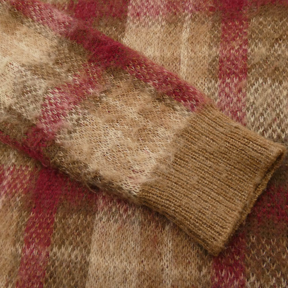 PENDLETON ペンドルトン モヘヤ混 ウール チェック ニット ブラウン系 S【中古】