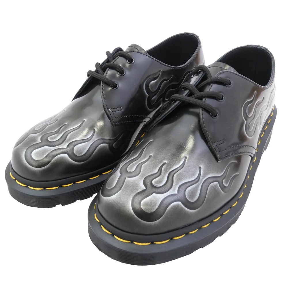 Dr.Martens ドクターマーチン INFERNO インフェルノ ファイヤーパターン 3 ホール シューズ ブラック系 EU39【中古】